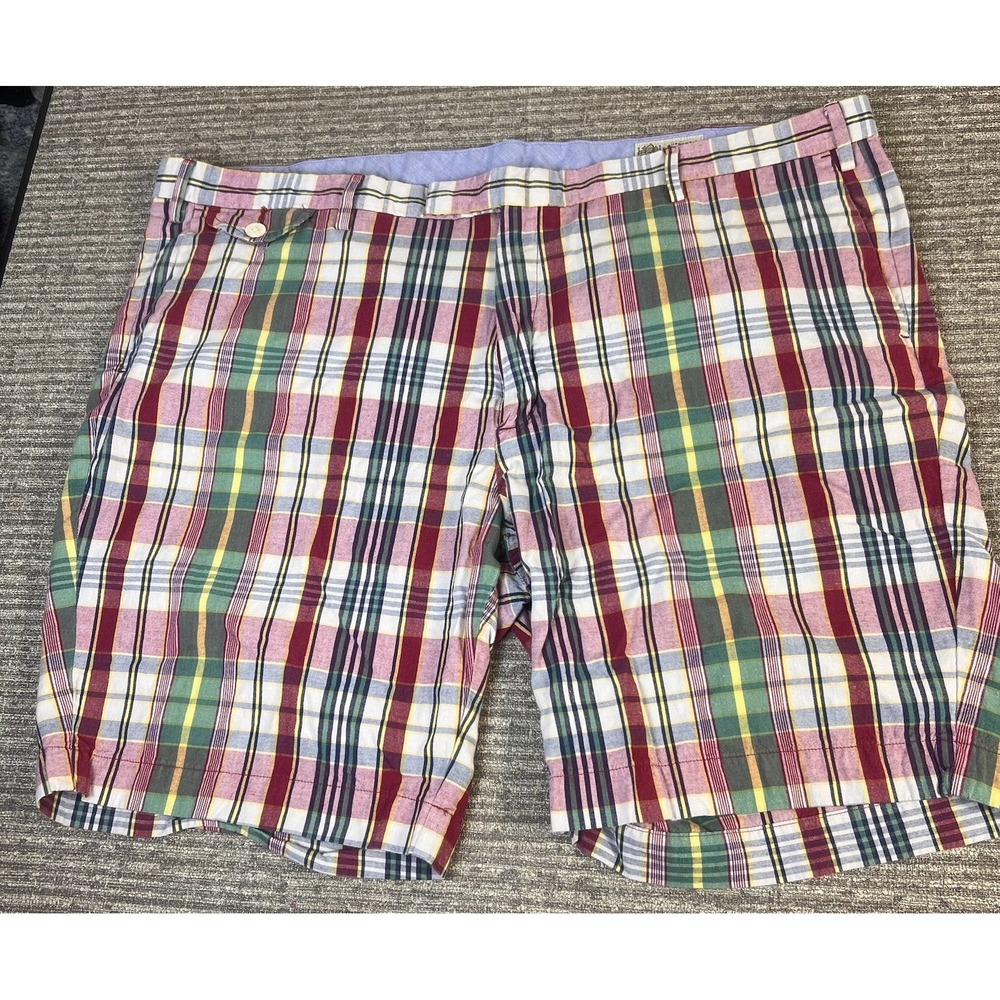 Vintage Polo Ralph Lauren Patchwork Shorts Mens 42 Red Blue Plaid Madras Preppy